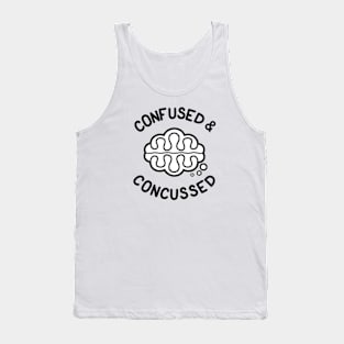 CONFUSED & CONCUSSED - Cartoon Brain Tank Top